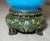 Blue Antique 19th Century Chinese Blue Opaline Peking Glass Enameled Bronze Base Bowl For Sale - Image 8 of 10
