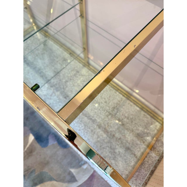Vintage Asymmetrical Brass and Glass Etagere by Dia For Sale - Image 11 of 12