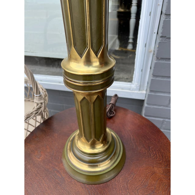 Mid Century Modern all Metal Construction Table Lamp in a Green and Gold Accent Color a Timeless Beauty Color and Design....