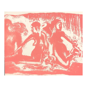 1971 Adrienne Anderson Pink Female Nude Lithograph