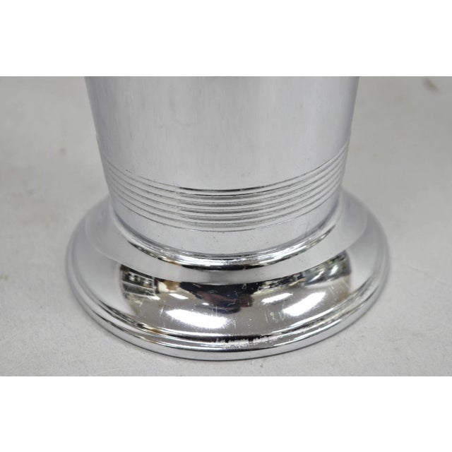 Metal Vintage Art Deco Style Silver Plated Martini Bar Cocktail Shaker Pitcher For Sale - Image 7 of 14