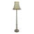 Restoration Hardware Nickel and Glass Floor Lamp Contemporary With Creme Shade For Sale