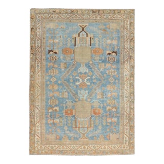 Antique Zabihi Collection Persian Blue Tribal Rug - 4'4" x 5'8" For Sale