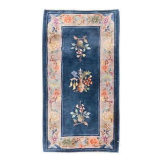 Galerie Shabab Collection Early 20th Century Handmade Chinese Art Deco Throw Rug For Sale