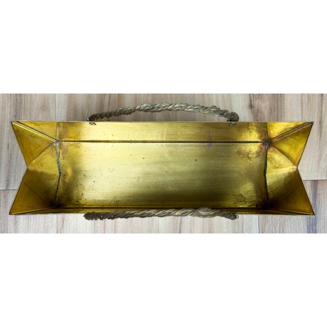 Vintage Italian Brass Shopping Gift Bag Gio Ponti Attributed For Sale - Image 10 of 11
