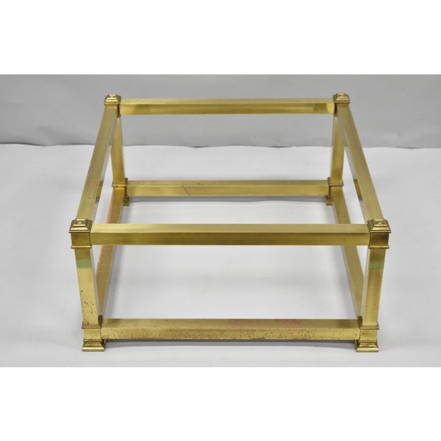 Vintage Mastercraft Hollywood Regency Square Brass Coffee Table Base Only For Sale - Image 16 of 16