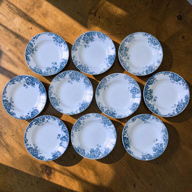 Ceramic Antique French Plates by Moulin Des Loups, 1910, Set of 10 For Sale - Image 7 of 10