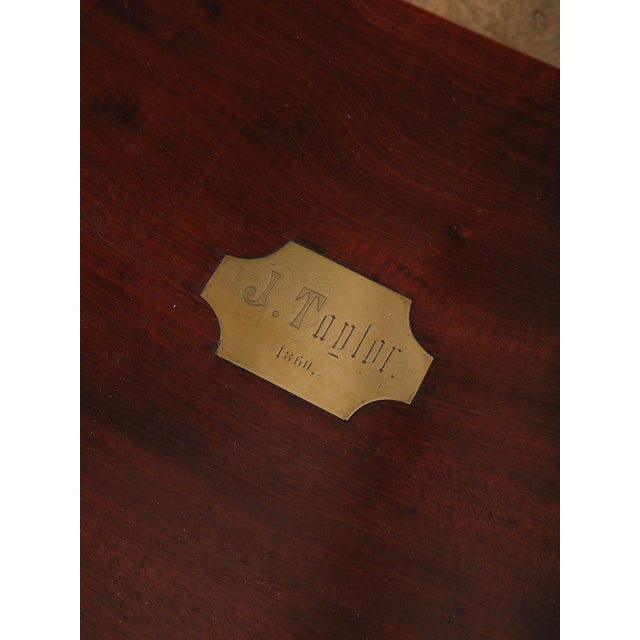 Early 20th Century Vintage Mahogany Document Box Dispatch Box With Brass Name Plate Green Felt Interior Storage Box For Sale - Image 5 of 11