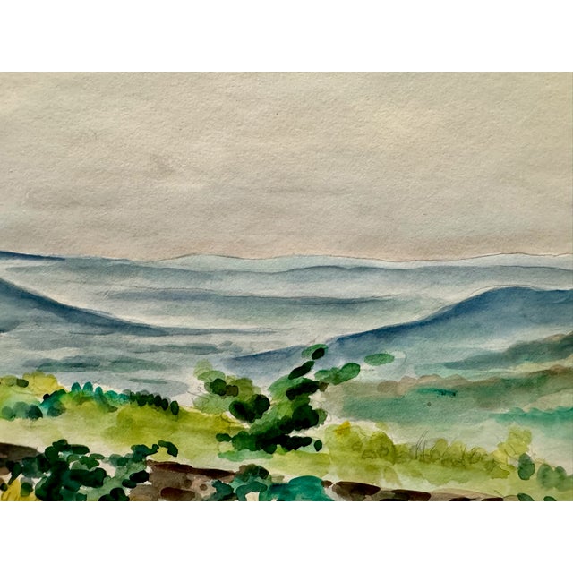 Traditional Henry Emil Salloch Original Watercolor on Paper Upland Pasture. For Sale - Image 3 of 7