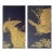 Hand-Painted Chinoiserie Peacock Mural - Navy Blue & Gold Wallpaper for Luxury Entryway, Customizable For Sale