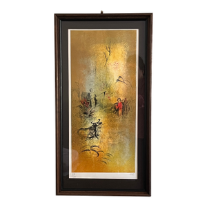 1970s Hoi LeBaDang Signed and Numbered C1974 Limited Lithograph “The Garden” No. 334/375, Framed