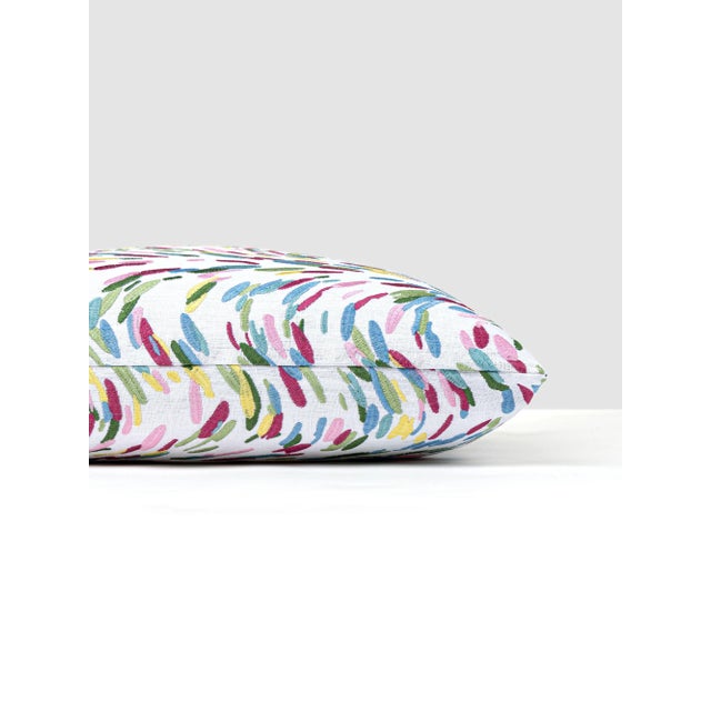 Like its namesake, Fountain features 4 different harmonious color palettes, embroidered in a splashy motif onto linen for...