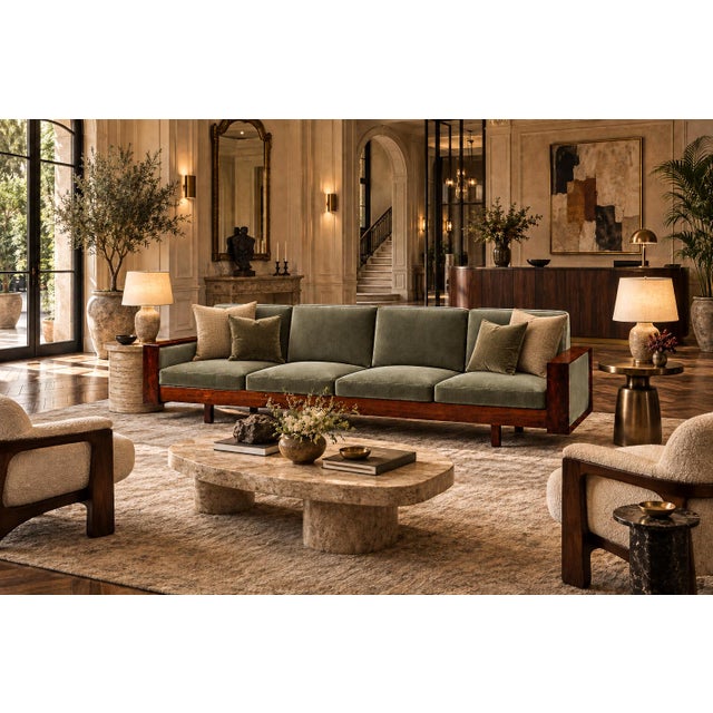 Brazilian Modern Rosewood Sofa in Celadon Mohair by Celina, Brazil, 1960s For Sale - Image 14 of 18