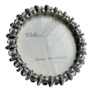 Vintage Wellesley Manor Clear Austrian Crystals Round Picture Frame