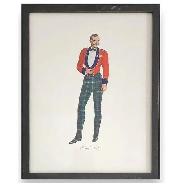 1940s Set of 6 Famous Dewar's White Label Regimental Prints C1943 Framed Prints For Sale - Image 5 of 9