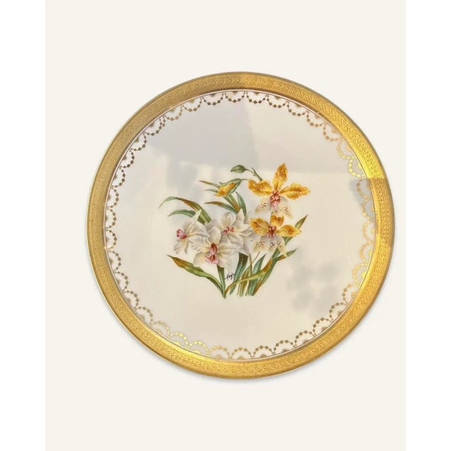 Circa 1910 Hand Painted Limoges Cabinet Plates- Set of 8 For Sale - Image 9 of 11