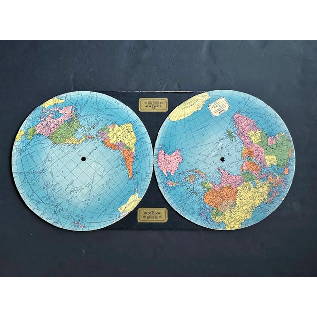 Modern Vintage 1930s World Map Decor For Sale - Image 3 of 12