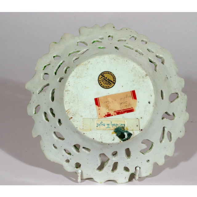 1755 Longton Hall Porcelain Openwork Leaf Dishes, Pair, Green and Puce, Staffordshire For Sale - Image 11 of 12