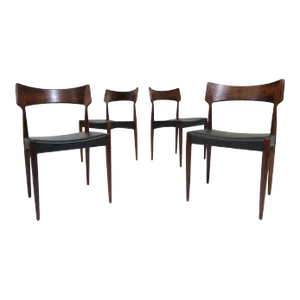 Four Mid 20th Century Bernhart Pedersen Danish Rosewood Dining Chairs
