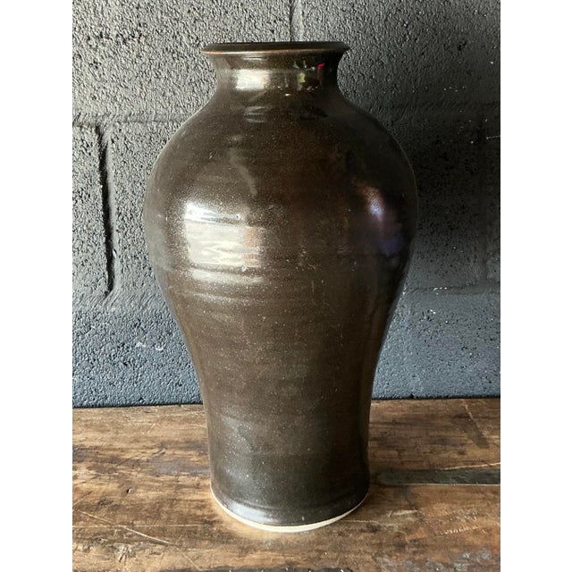 Contemporary Vintage Boho Studio Pottery Vase For Sale - Image 3 of 7
