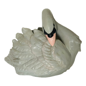 Large Italian Gray Swan Planter Signed