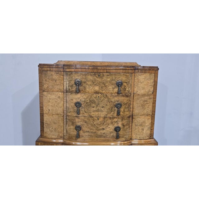 Brown Burr Walnut Linen Press For Sale - Image 8 of 18
