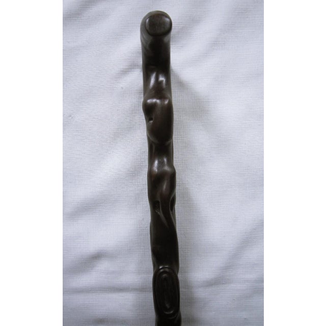 1940s Vintage African Carved Wood Cane For Sale - Image 5 of 9