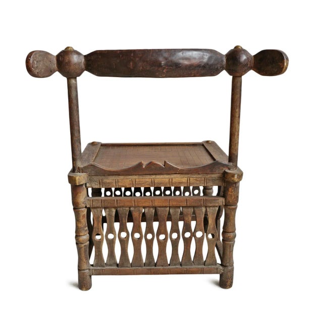 Wood Antique African Baule Chief Chair For Sale - Image 7 of 11