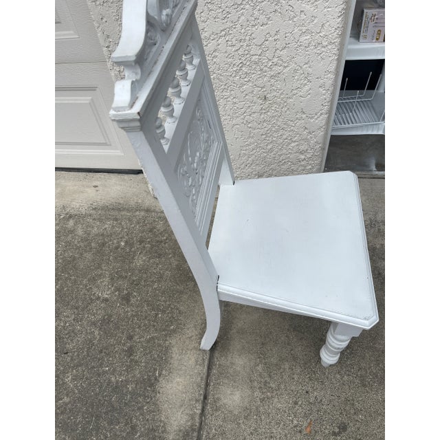 1930s Antique White Shabby Chic Side Chair For Sale In Los Angeles - Image 6 of 7