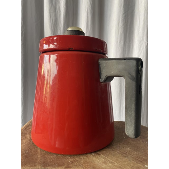 Black Enameled Cast Iron Coffee Pot attributed to Antti Nurmesniemi for Finel, 1950s For Sale - Image 8 of 10