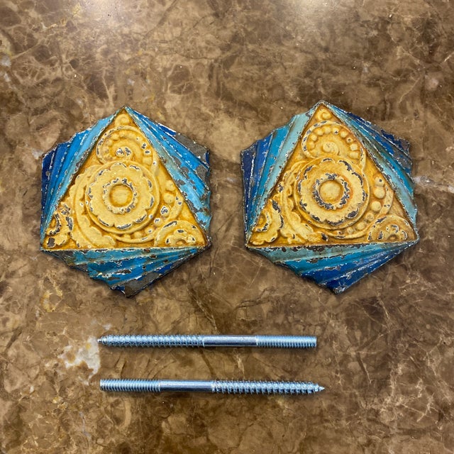 1920s Waverly Studio Art Deco Cast Iron Curtain Tiebacks - a Pair For Sale In Denver - Image 6 of 6