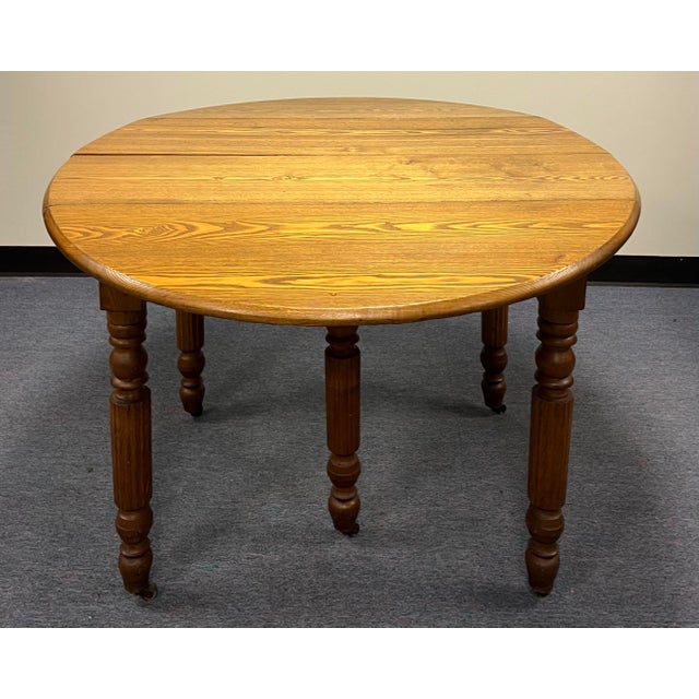 Antique Late 19th Century Chestnut Drop Leaf Extension Dining Table For Sale - Image 4 of 10