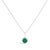 10K White Gold Green Emerald and 3/8 Cttw Diamond Halo Jewelry Set (Earrings, Pendant & Ring) For Sale - Image 4 of 6