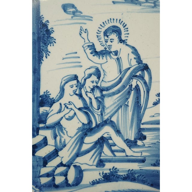 Antique Ceramic Tile from Blue Delft Factory, 1700s For Sale - Image 9 of 18