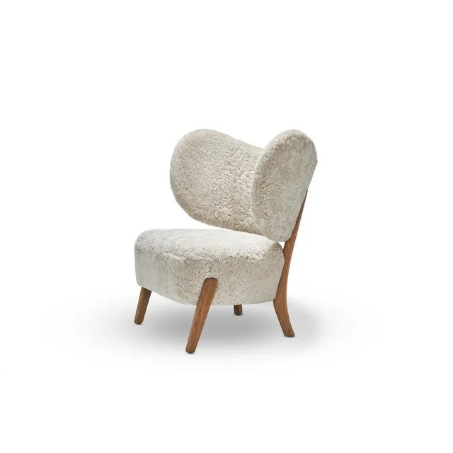 Contemporary Moonlight Sheepskin Tmbo Lounge Chairs by Mazo Design, Set of 4 For Sale - Image 3 of 7