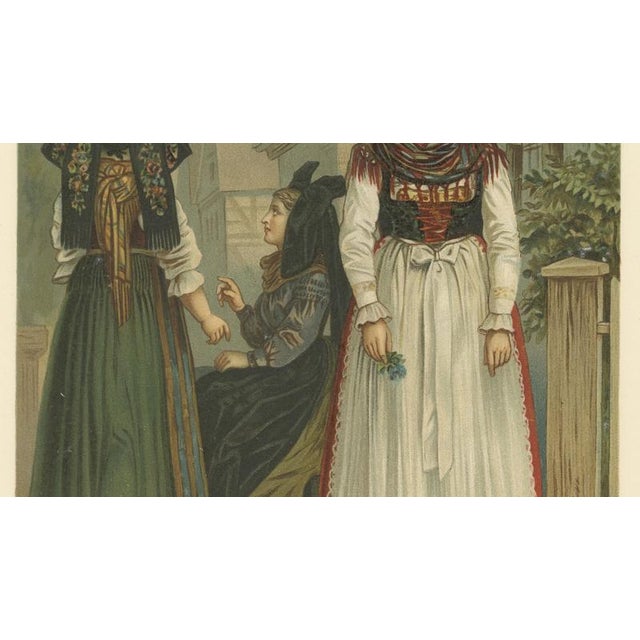 After Albert Kretschmer, Alsace Griesheim Folk Costume, 1875, Chromolithography on Paper For Sale - Image 5 of 10