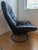 Vintage 1980s Ekornes Stressless recliner and ottoman with a tension reclining mechanism, in excellent condition, in...