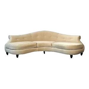 Mid-Century Modern Style Curved Sofa / Settee by Christopher Guy, Velvet