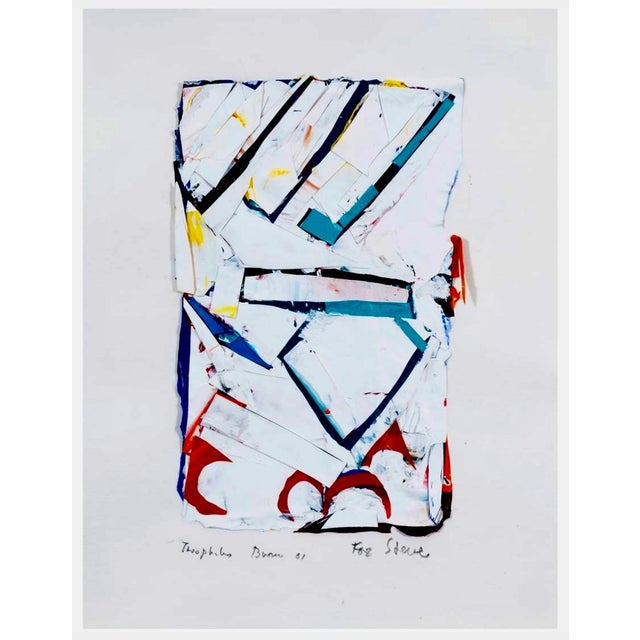 White William Theophilus Brown, Bay Area Abstract Expressionist Mixed Media Collage Painting Theophilus Brown, 2001 For Sale - Image 8 of 9