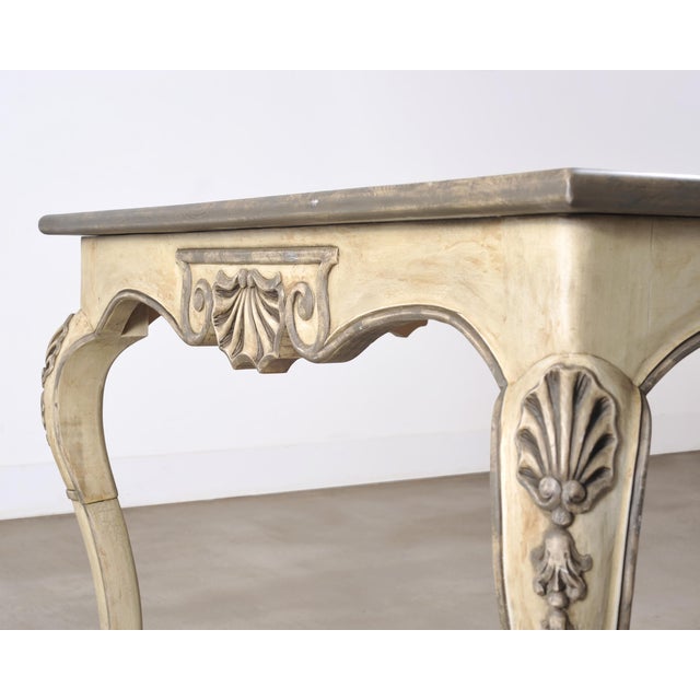 Dennis & Leen Beauvais Painted Square Salon Games Center Table For Sale - Image 13 of 18