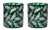 Arts & Crafts Oak Leaves Double Old Fashioned Glasses British Racer Green - a Pair For Sale - Image 3 of 3