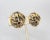 This is part of Chairish’s Costume Jewelry assortment. Goldtone round brutalist sculptural openwork clip earrings. Marked...