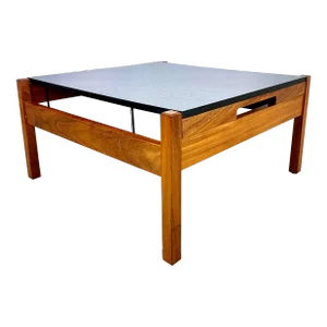 Mid Century Modern Teak and Black Laminate Low Table/Stool by Guy Rodgers, Uk