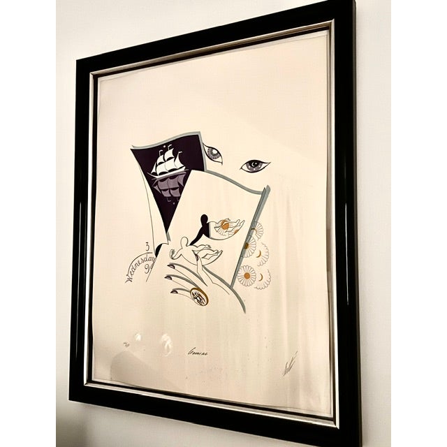 1980s Erte, "The Zodiac Suite" Prints, Framed - Set of 12 For Sale - Image 13 of 13