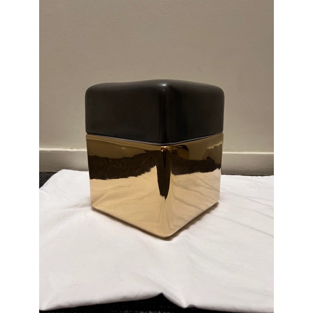 Modern Arteriors Porcelain Cubist Decorative Box For Sale - Image 3 of 6