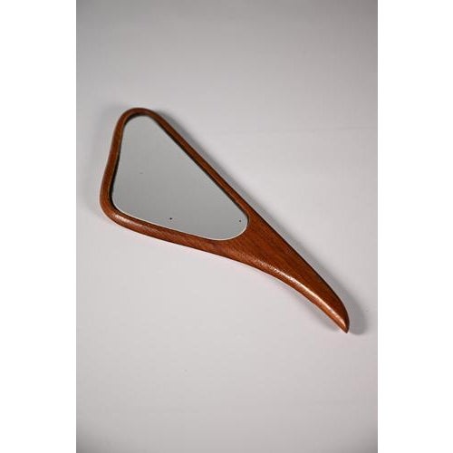 Danish Hand Mirror in Teak For Sale - Image 3 of 7