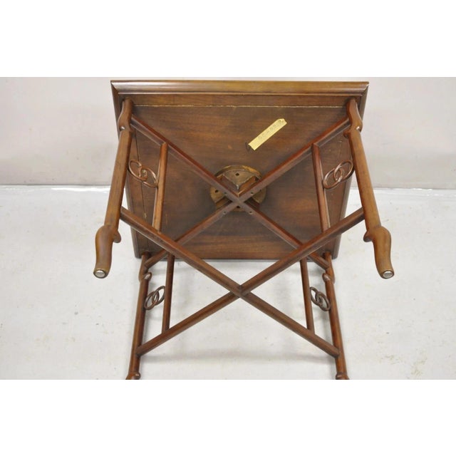 Mid 20th Century Michael Taylor for Baker Far East Asian Burl Wood Square Occasional Side Table For Sale - Image 10 of 12