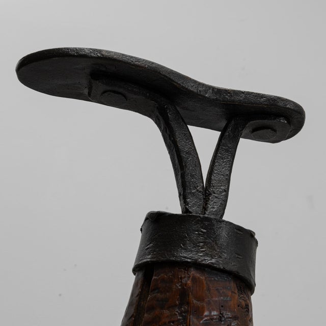 1900s French Industrial Brown Metal Shoe Anvil - Found Object Decor For Sale - Image 9 of 18