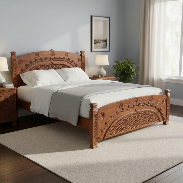 Vintage Double Bed, Swat-Tal, Pakistan, 1950s For Sale - Image 15 of 16