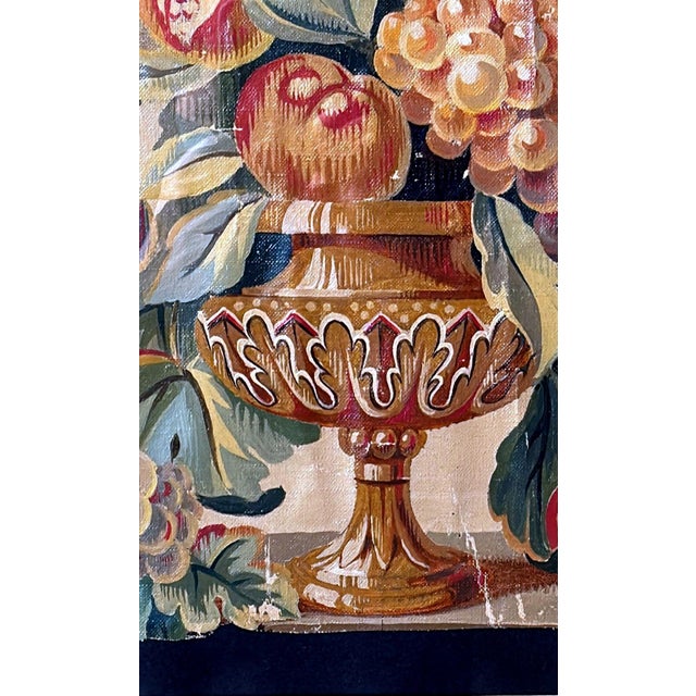 Textile Painting Cutout Oil on Canvas Framed With Faux-Bamboo Wood -02 For Sale - Image 7 of 12